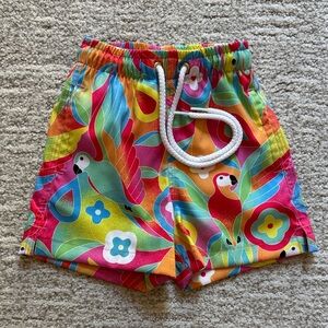 Kenny Flowers ‘Parrots of the Caribbean’ Boys Swim Trunks, size 12M